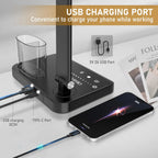 Dual Swing-Arm Table Lamp LED Desk Lamp Dimmable Adjustable Reading Light for Home Office, Bedroom, Study, and Craft