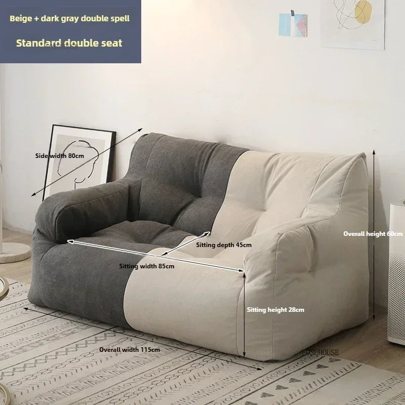 Ljylazy Linen Single Double Minimalist Sofa Leisure Bean Bag Chair Living Room Personality Puffs Sofa Creative Home Furniture