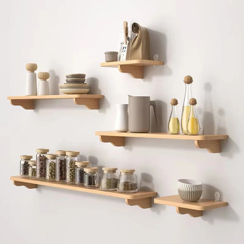 Solid Wood Wall Shelf for Books Kitchen Wall Organizer Stand Partition Wall Dividers Flower Pot Holder Home Decor Storage Rack