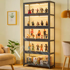 Figure Display Cabinet Imitation Glass Transparent Dust-Proof Display Cabinet Lego Toys Acrylic Storage Box Bookcase Shelf