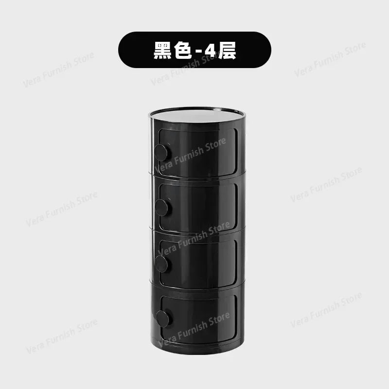 Nordic round Household Simple Creative Bedside Tables Bedroom Storage Cabinet Plastic Light Luxury Combination Small Cabinets