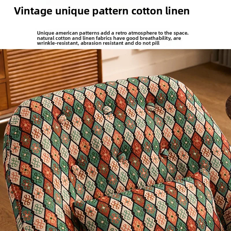 American Retro Sofa Chair Single Casual High-End Comfortable Armchair Ergonomic Balcony Sillas Para Salón Living Room Furniture