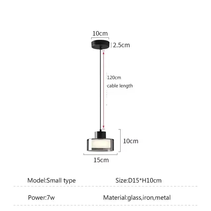 Glass Lampshade Hanging Pendant Lamp for Dining Room Kitchen Bedside Living Room Bedroom Minimalist LED Chandelier Pendant Light