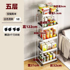 Four Wheel Rolling Storage Cart, Mobile Snack Box and Bathroom Organizer, Easy to Assemble Frame