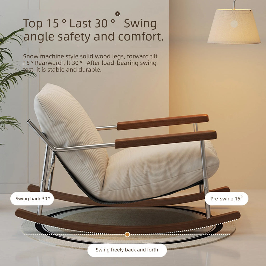Single Rocking Chair, Balcony Leisure Chair, Recliner, Household Living Room Bean Bag Chair, Bedroom Nap Chair, Lounge Chair