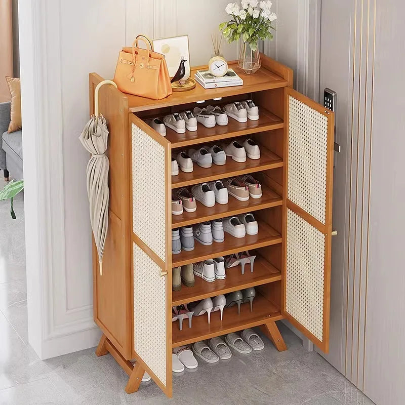 Simple Shoe Rack, Multi-Layer Storage Rack at the Door of the Home, Dust-Proof Shoe Cabinet, Not for Solid Wood Rental Houses