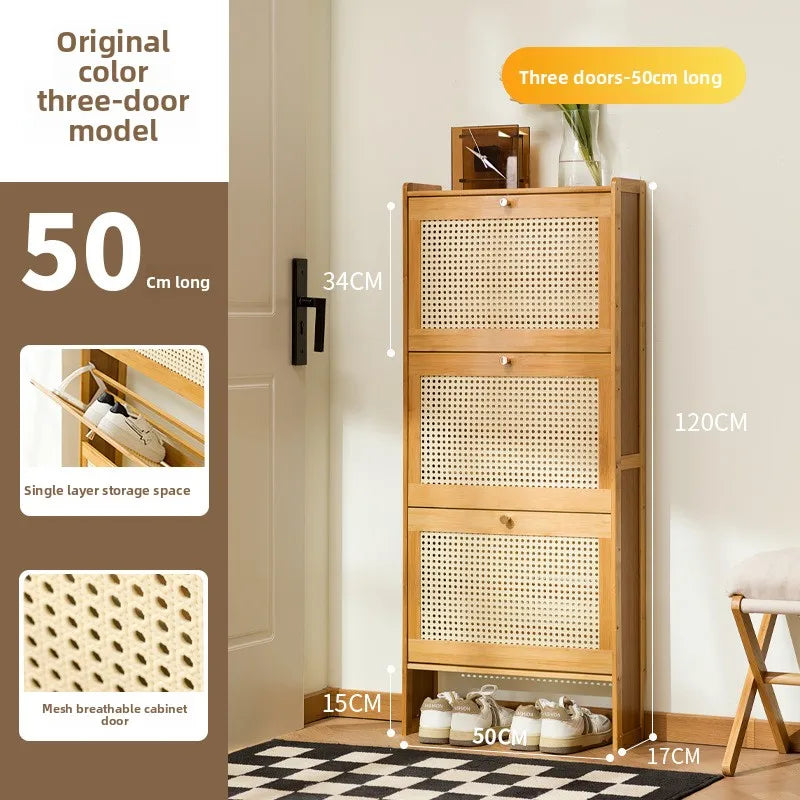 Ultra-Thin Shoe Cabinet, Tipping Bucket at the Door of the Home, Shoe Rack, Large-Capacity Entry Door, Simple Storage