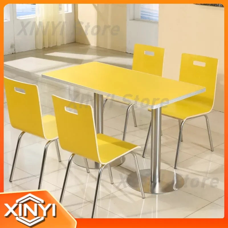For Fast Food Restaurant Dining Table and Chair Set for Breakfast Snack Burger Milk Tea Shop High End Catering Staff Canteen
