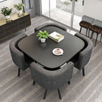 Customer High Quality Luxury Dining Room Set with Wood Stone Table and Chair Smokeless Barbecue Restaurant Furniture