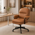 Faux leather desk chair in a modern home office