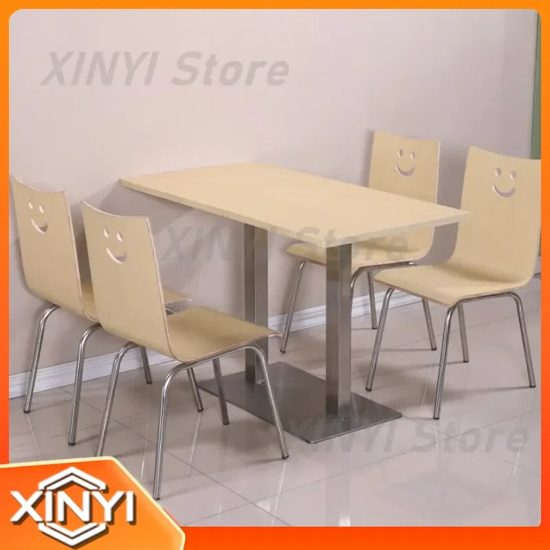 For Fast Food Restaurant Dining Table and Chair Set for Breakfast Snack Burger Milk Tea Shop High End Catering Staff Canteen