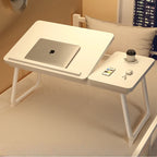 Work/Study in Bed Comfortably Adjustable & Foldable Lap Desk with Cup Holder, Ventilated Design Prevents Overheating.