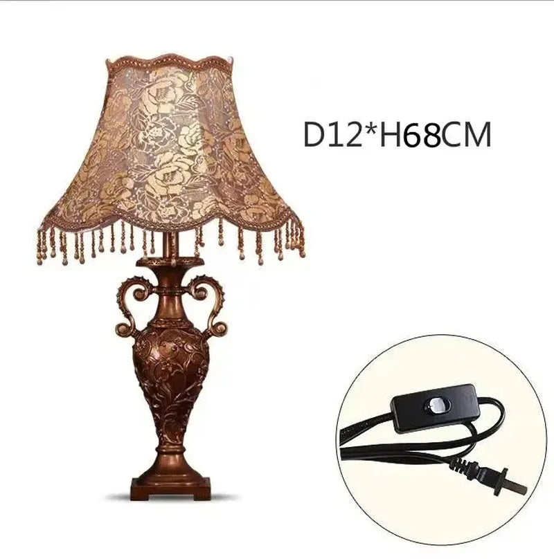 Foot Switch Classical Medieval Floor Lamp Resin Vintage Living Room Home Lustre Fixtures with Retro Pastoral Lampshade Lamp