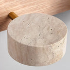 Travertine Duo Wall Light Wabi Sabi Creative round LED Rotatable Light Bathroom Washtable Dressing Table Mirror Front Lamps