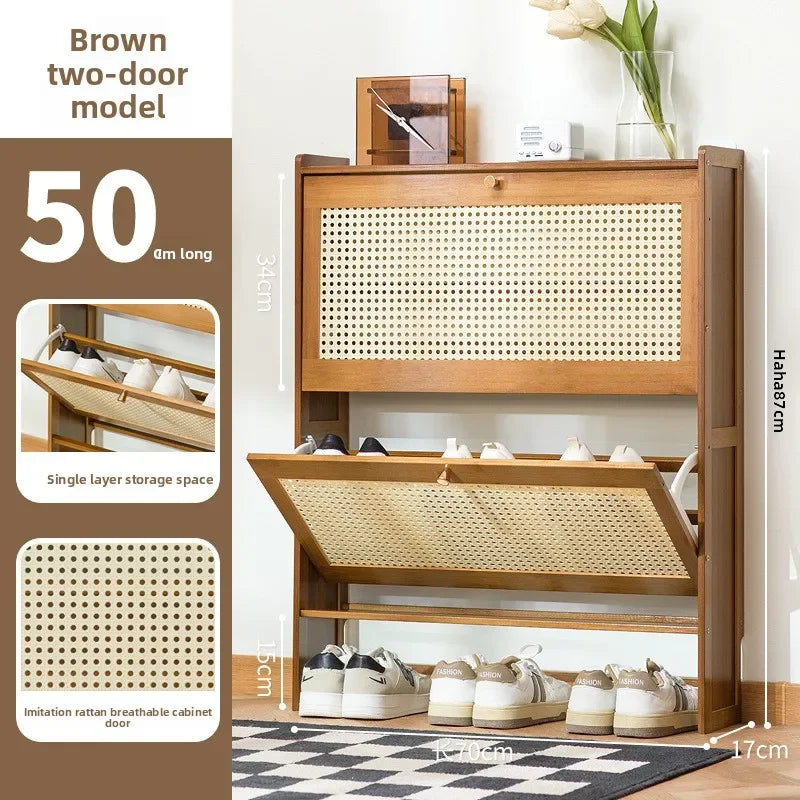 Ultra-Thin Shoe Cabinet, Tipping Bucket at the Door of the Home, Shoe Rack, Large-Capacity Entry Door, Simple Storage