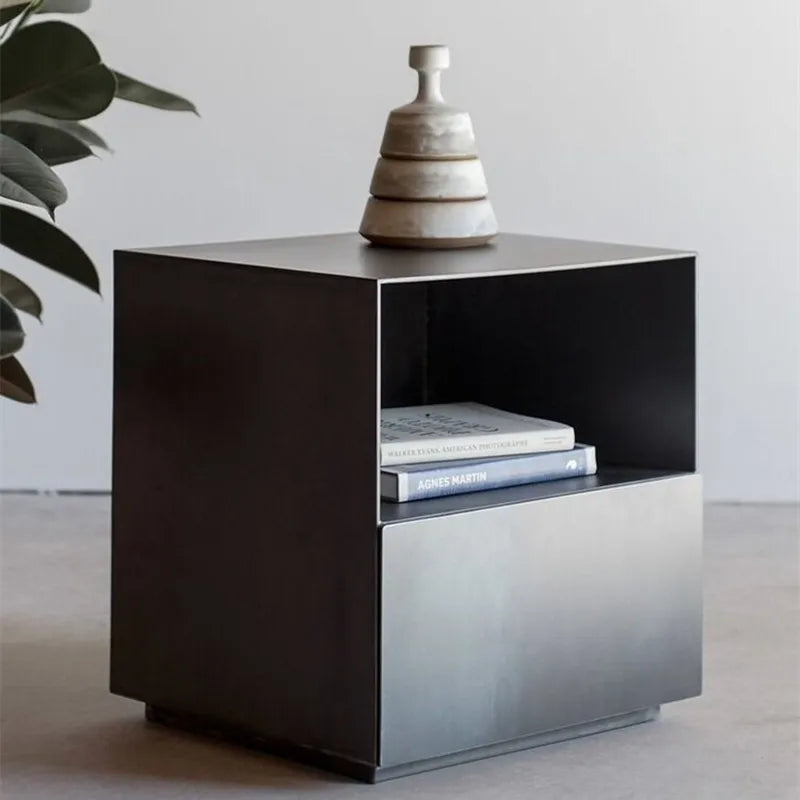 Modern Minimalist Bedside Table, Italian Designer Bedside Table, Luxurious Storage Cabinet, Suitable for Living Room and Bedroom