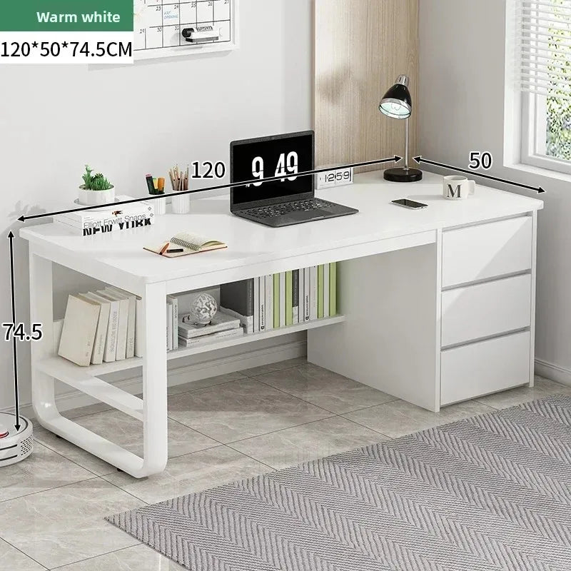 Office Desk, Computer Desk, Multi-Layer Solid Wood Board, Multiple Sizes Available, Suitable for Study and Office