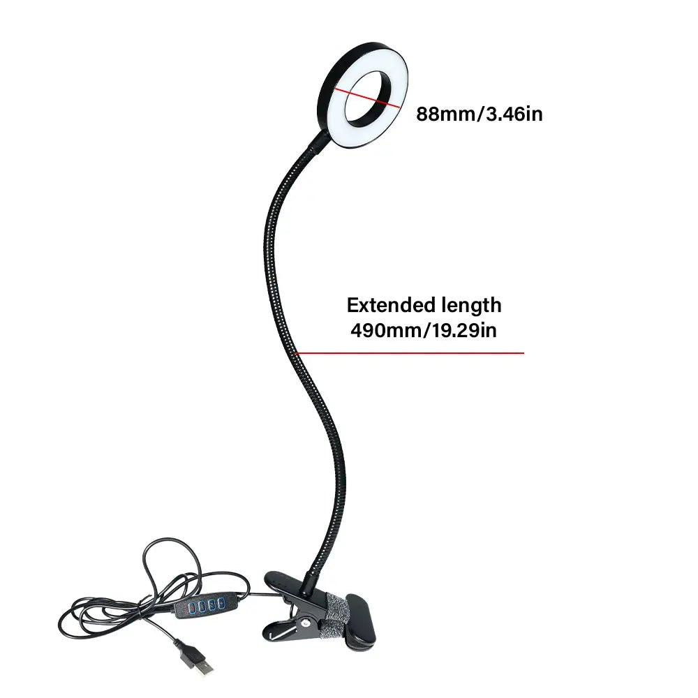 2026 New Desk Lamp 3 Color Modes 10 Level Dimming USB Student Eye Care Reading Light Nail Beauty Light Makeup Tool