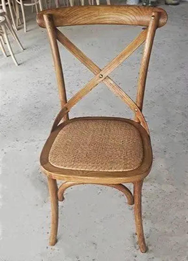 Nordic Retro Solid Wood Dining Chair Restaurant Furniture Simple Dining Chair American Homestay Casual Creative Back Chairs B R