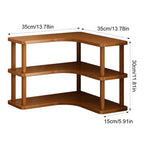 Minimalist Wooden Desk Organizer 3-Tier Corner Shelf for Books, Plants Office Supplies Handmade Multi-Level Storage Stand Tea