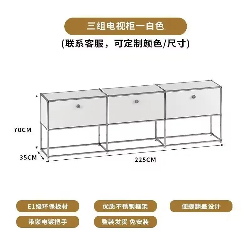 Living Room Cabinet Sideboards Coffee Table Tv Stand Storage Cabinet Corner Metal Storage Display Customizable Modular Furniture