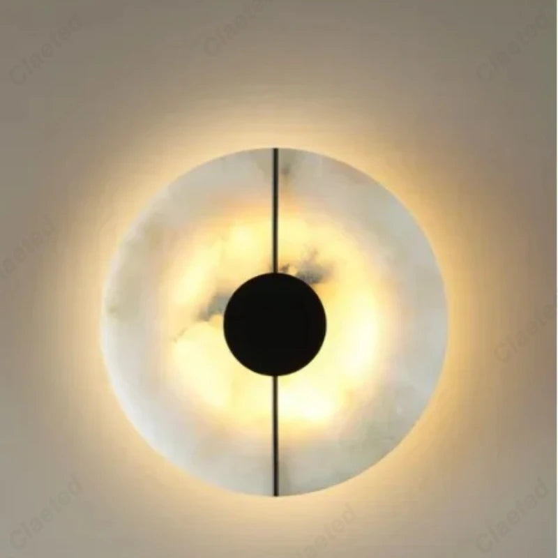 Modern round Wall Lamp Marble Stone Indoor Living Room Bedroom Bedside Kitchen Light Corridor Home Decoration Lighting