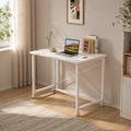Folding mobile computer desk for home office and student study