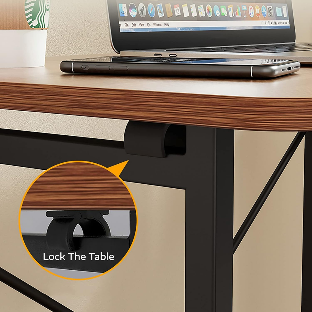 Space saving folding computer desk details