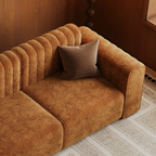 Close-up of the chenille upholstery