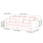 Dimensions of the French striped sofa