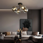 Elegant glass ceiling light in a modern interior