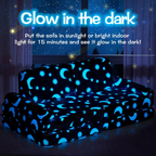 Glow-in-the-dark modular kids play couch