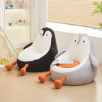 Grey and black penguin shaped kids chair