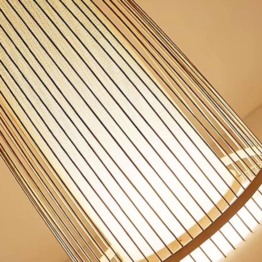 Close-up of the natural bamboo craftsmanship