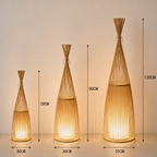 Dimensions of the handmade bamboo wicker standing floor lamp