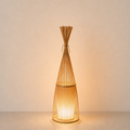 Handmade small bamboo wicker floor lamp