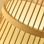 Close-up of the handwoven bamboo shade