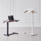 Height adjustable rolling computer desk