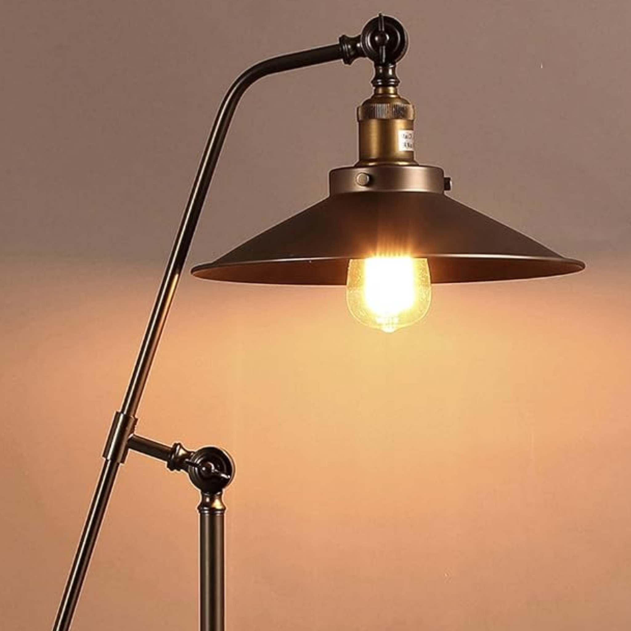 Close-up of the metal lampshade