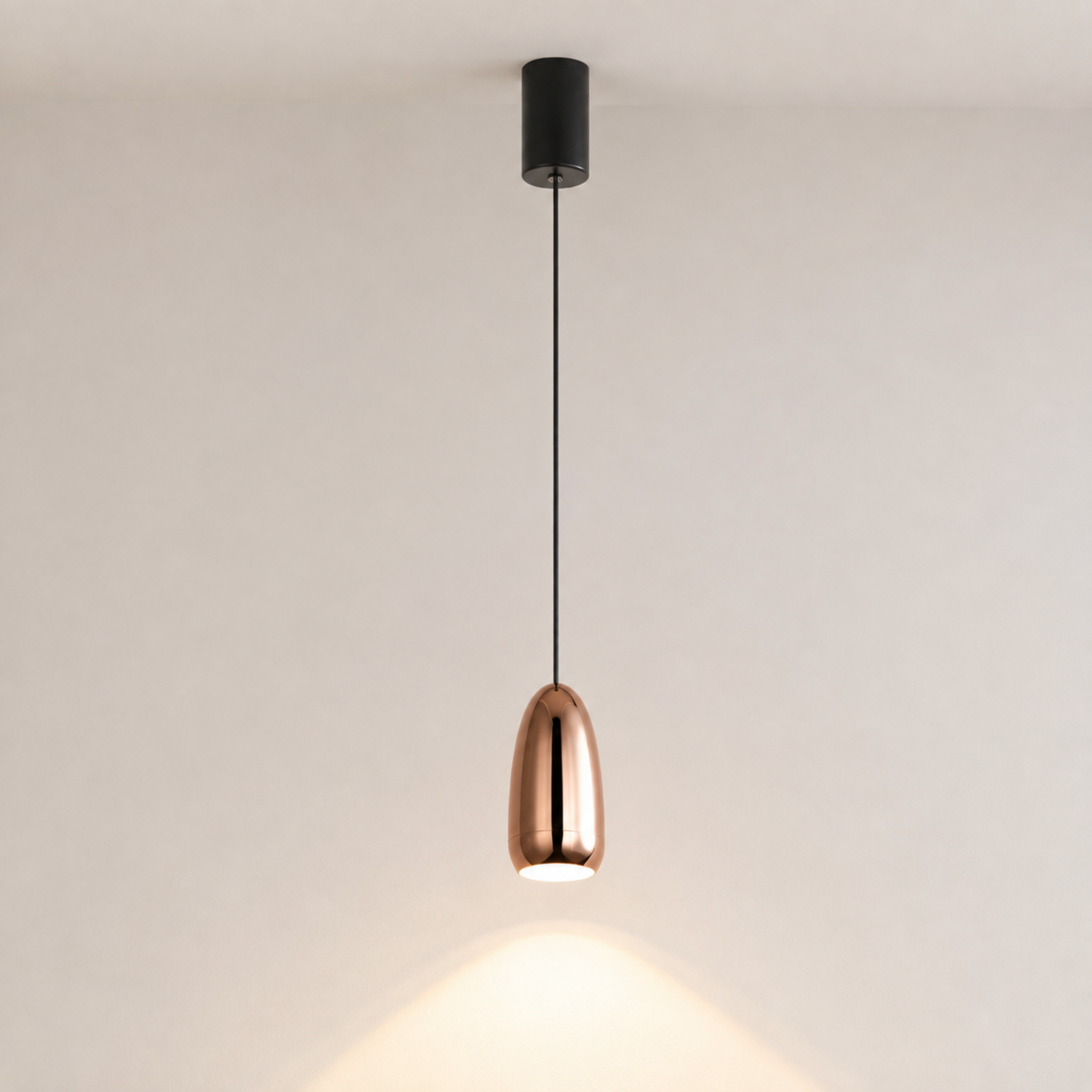Industrial aluminum bullet LED pendant ceiling light in gold