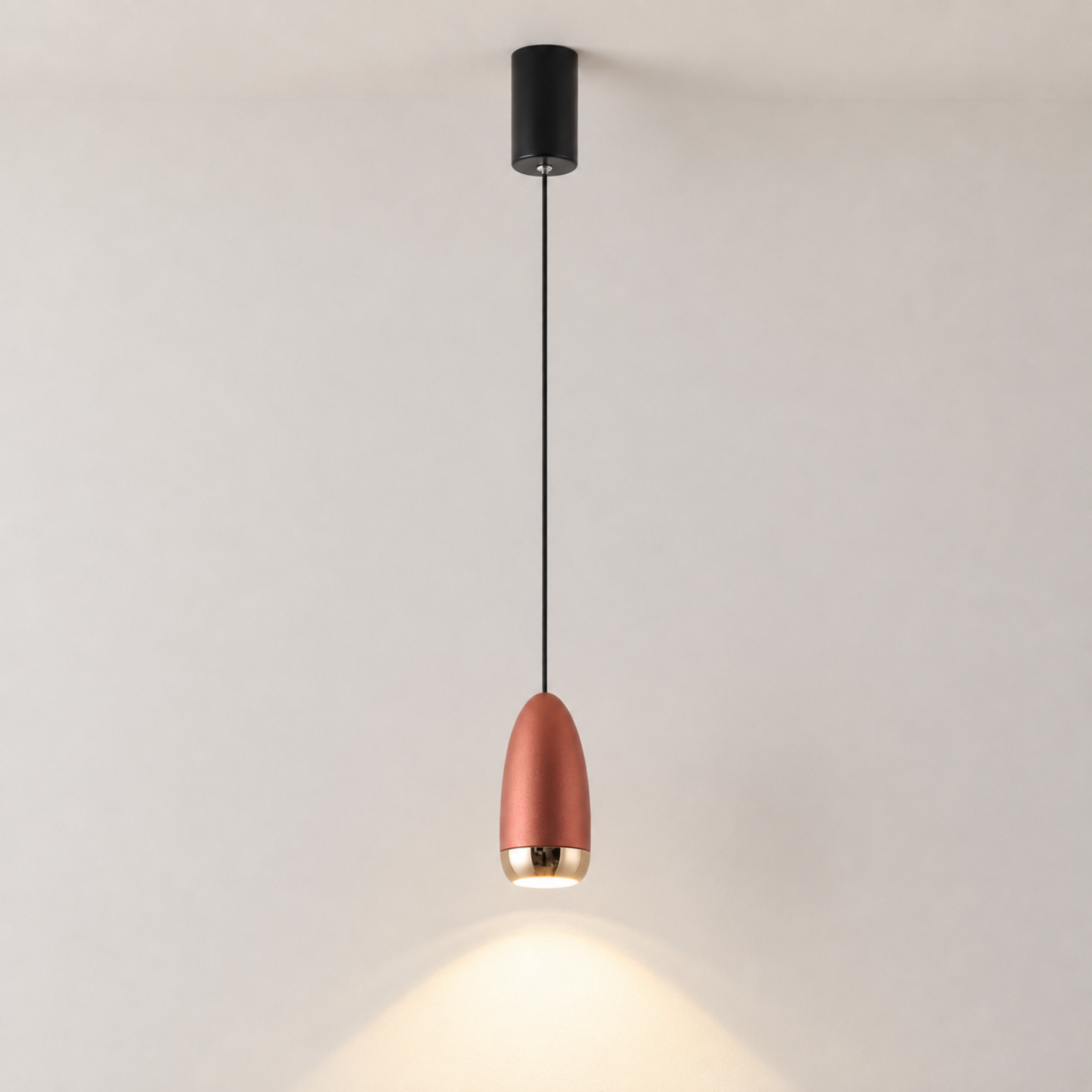 Industrial aluminum bullet LED pendant ceiling light in red