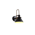 Black industrial conical wall sconce