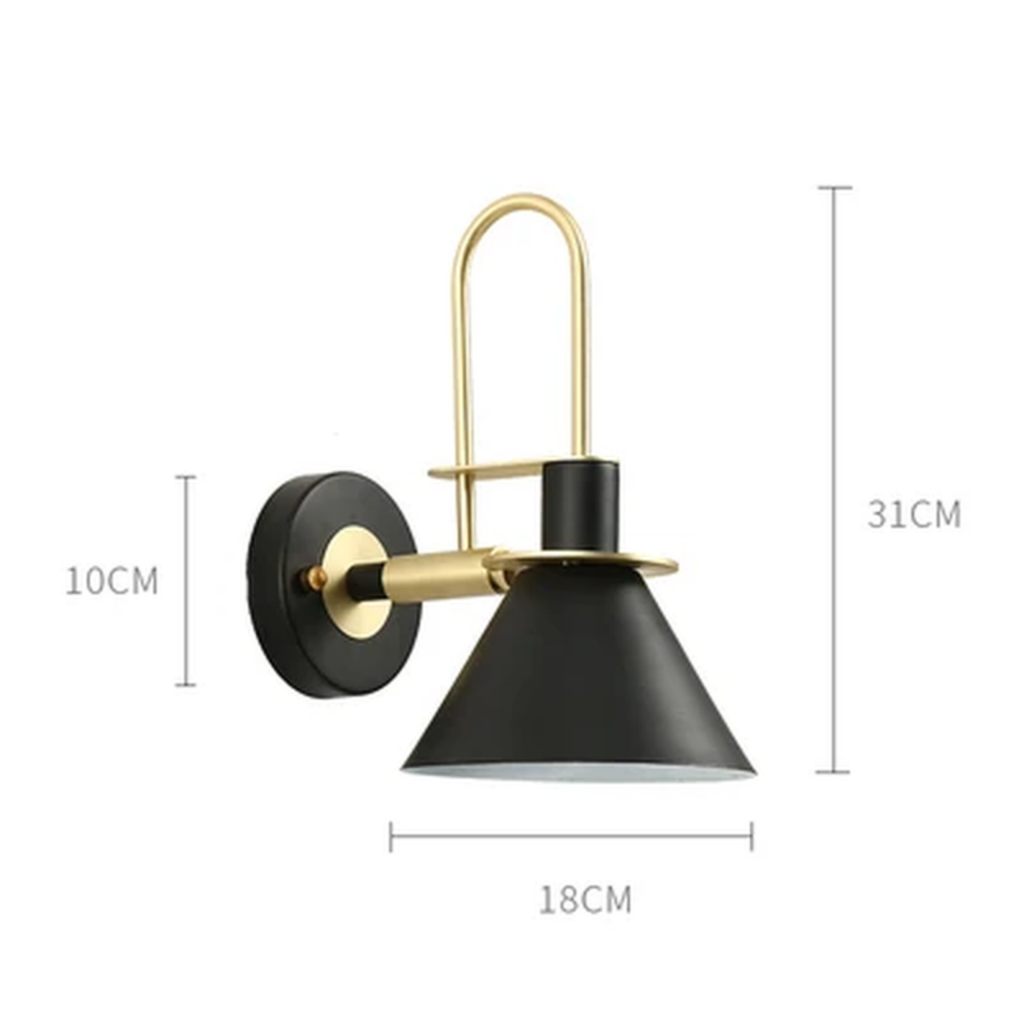 Dimensions of the industrial conical wall sconce