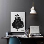 Conical wall sconce in a home office