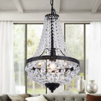 Industrial iron crystal pendant ceiling light live photo