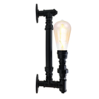Black industrial pipe wall sconce