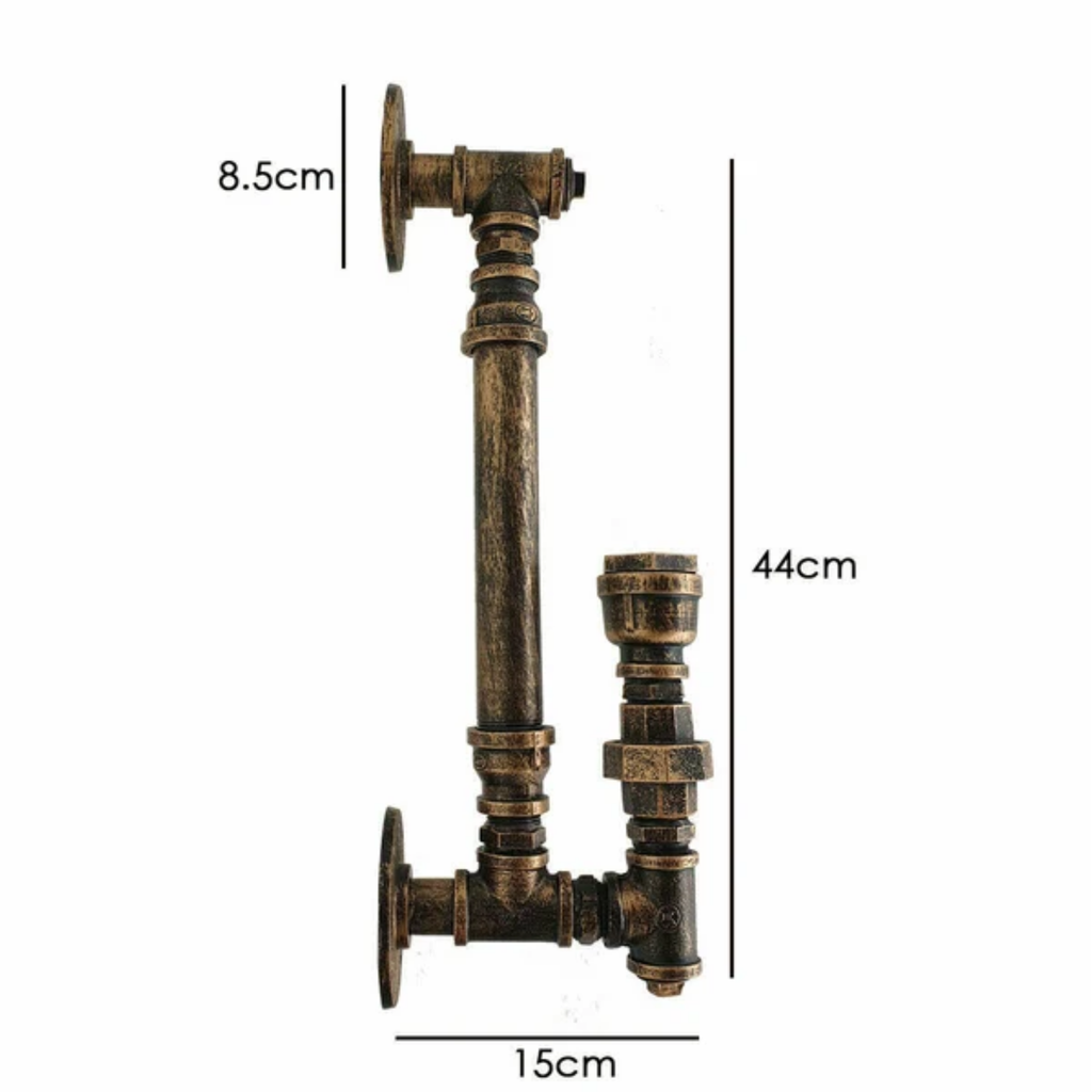 Dimensions of the industrial pipe wall sconce
