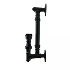 Close-up of the metal construction of the industrial wall sconce