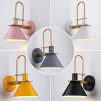 Industrial conical wall sconce available in five colors