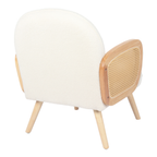 Back view of modern Japanese upholstered accent chair